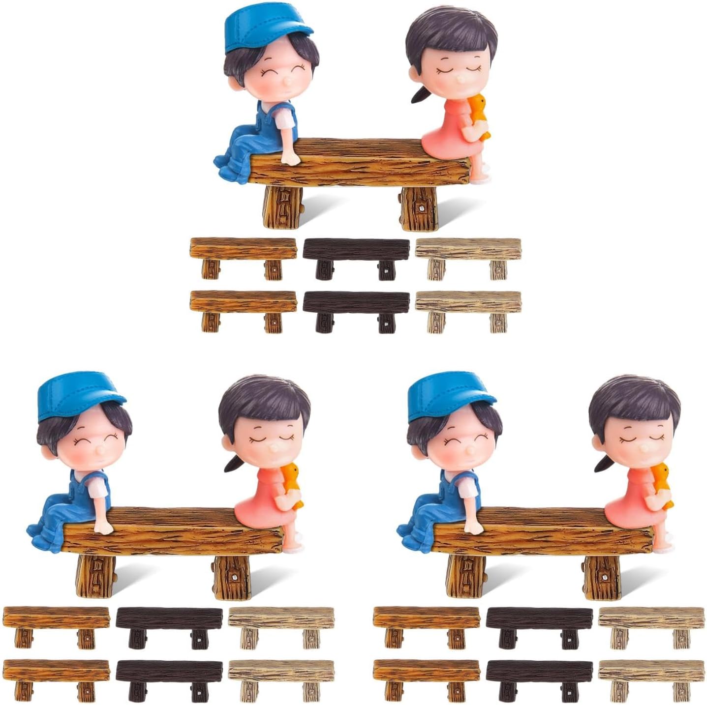 18 Pcs Resin DIY Stools Crafts Moss Succulent Micro Landscape Stools Adornments Garden Miniatures Furniture Prop