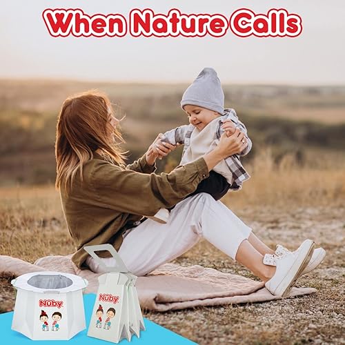 Miniatura 5 de Nuby Orinal de viaje desechable con forro orinal plegable y portátil orinal para niños pequeños esencial para campamento viajes y paseos en