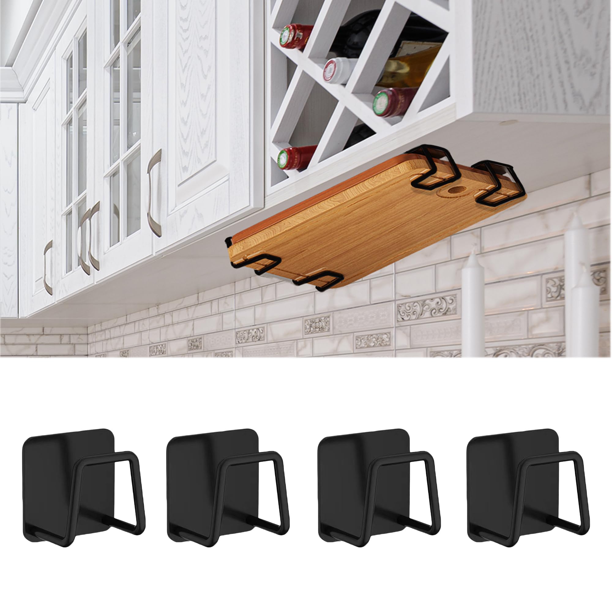 Under Shelf Chopping Board Holders - Stainless Steel -1