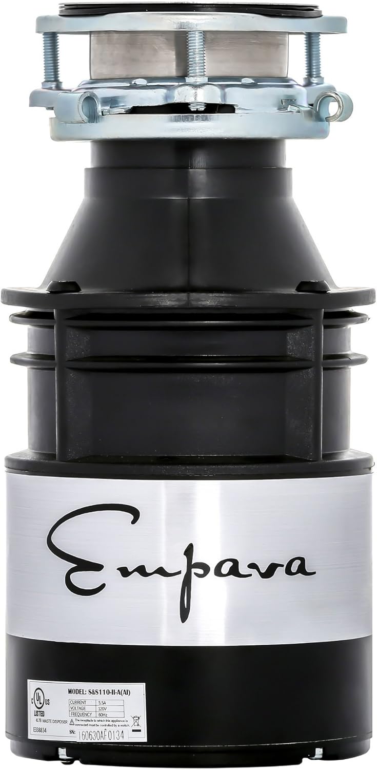 Empava Horsepower Continuous Feed Disposal Capacity Garbage Food Waste