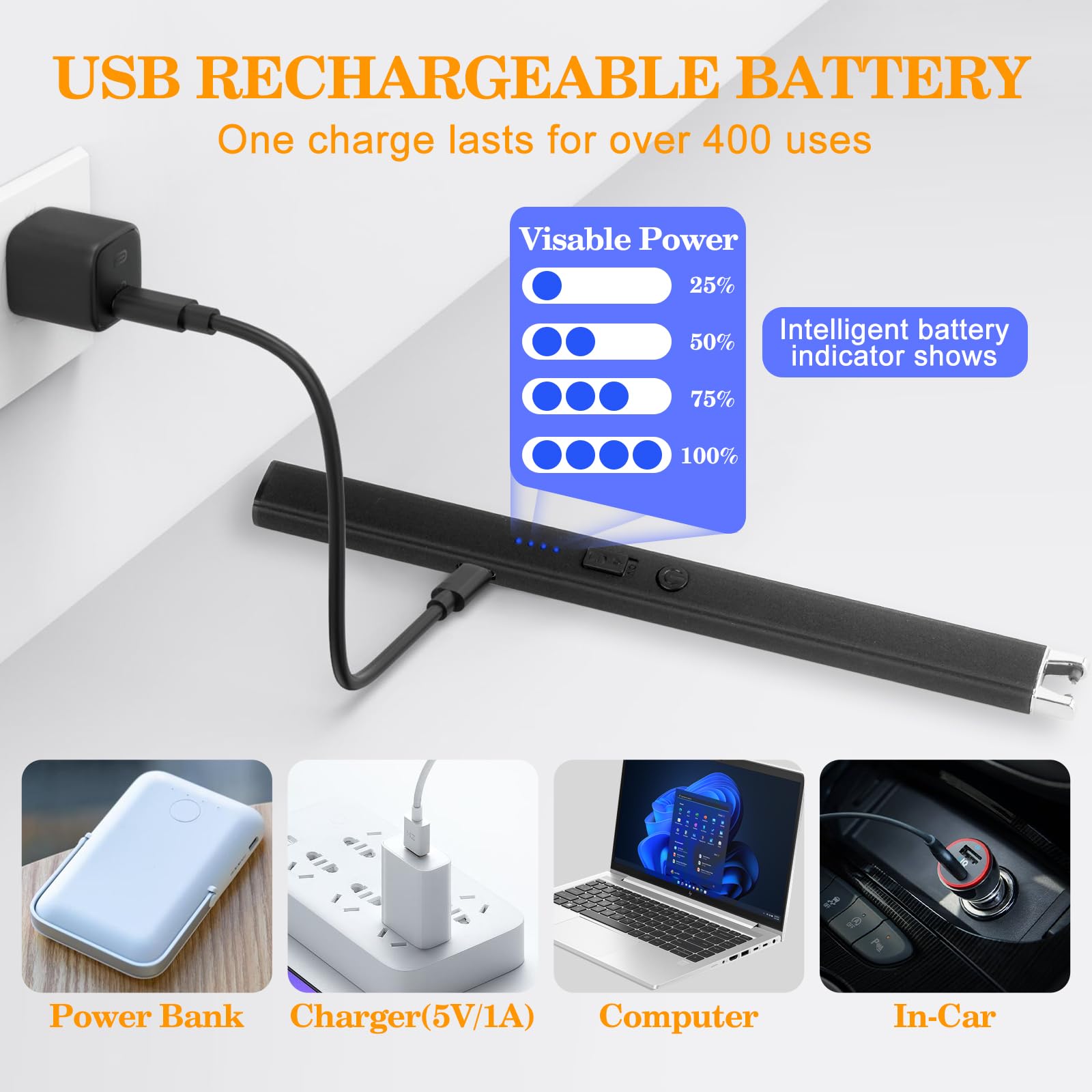 2 Piezas Encendedor Eléctrico de Arco, Recargable USB con Indicador LED, Resistente al Viento Sin Butano, Doble Seguridad, Negro y Plateado, Ideal para Velas, Cocina, Chimenea y Camping