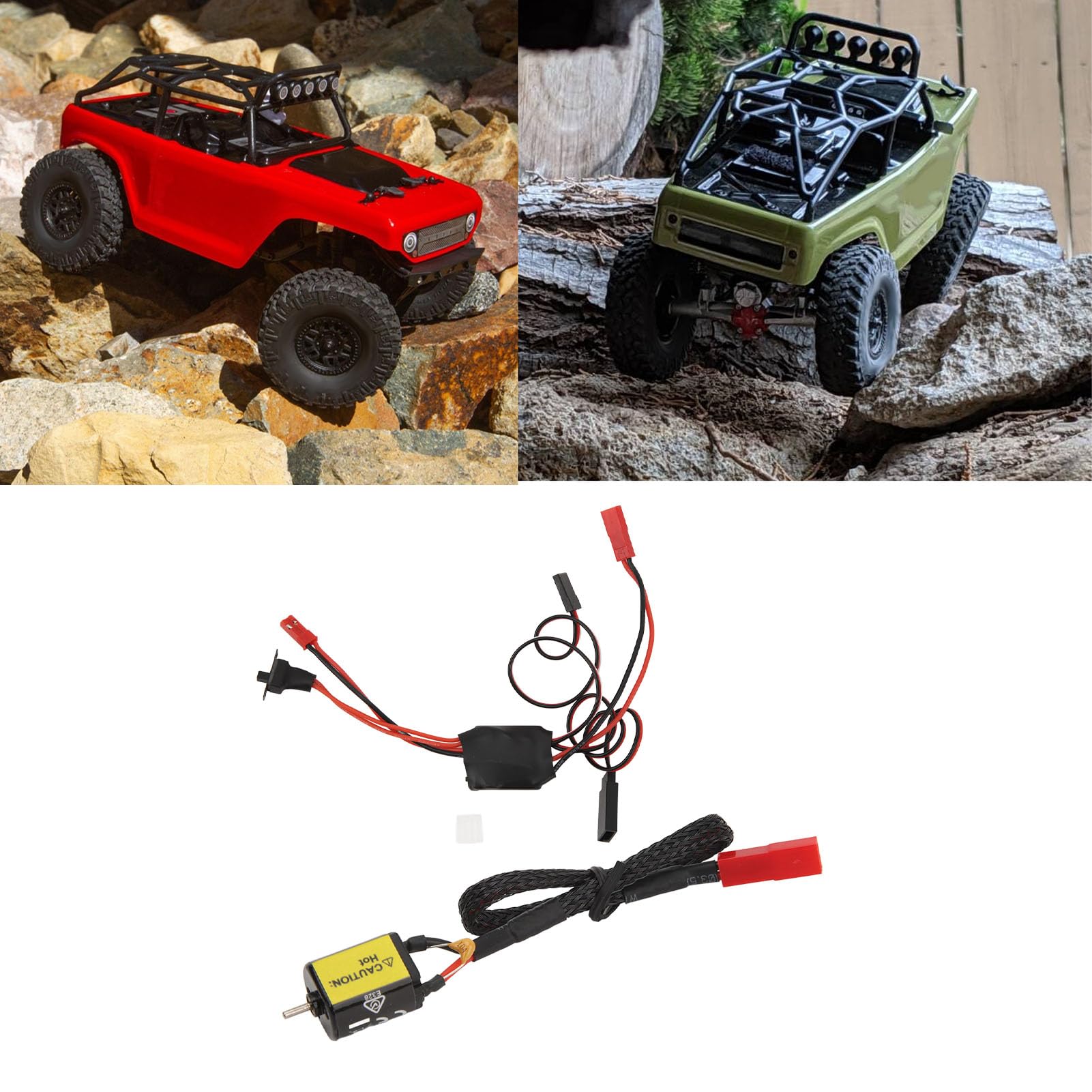 Moteur Brossé 050 66T + Ensemble ESC 30A Brossé, pour Pièces de Mise à Niveau de Voiture Axial SCX24 AXI90081 AXI00002 AXI00001 AXI00004 1/24 RC