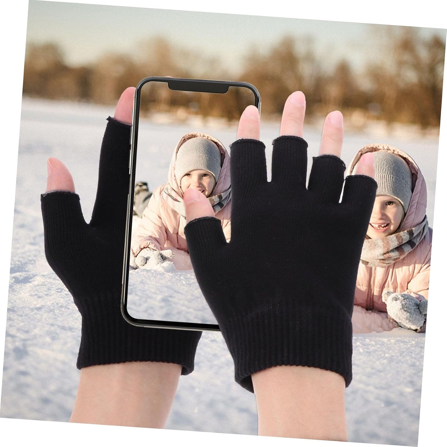 OUNONA Moisturizing Gel Fingerless Gloves 4pcs Set for Dry Hands Treatment Adjustable Spa Repair Gloves for Men and Women for Night Use and Hand Care
