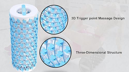 Miniatura 4 de Rodillo de espuma plegable para ejercicio y recuperación (13 pulgadas), fácil de transportar a 5.5 pulgadas (azul)