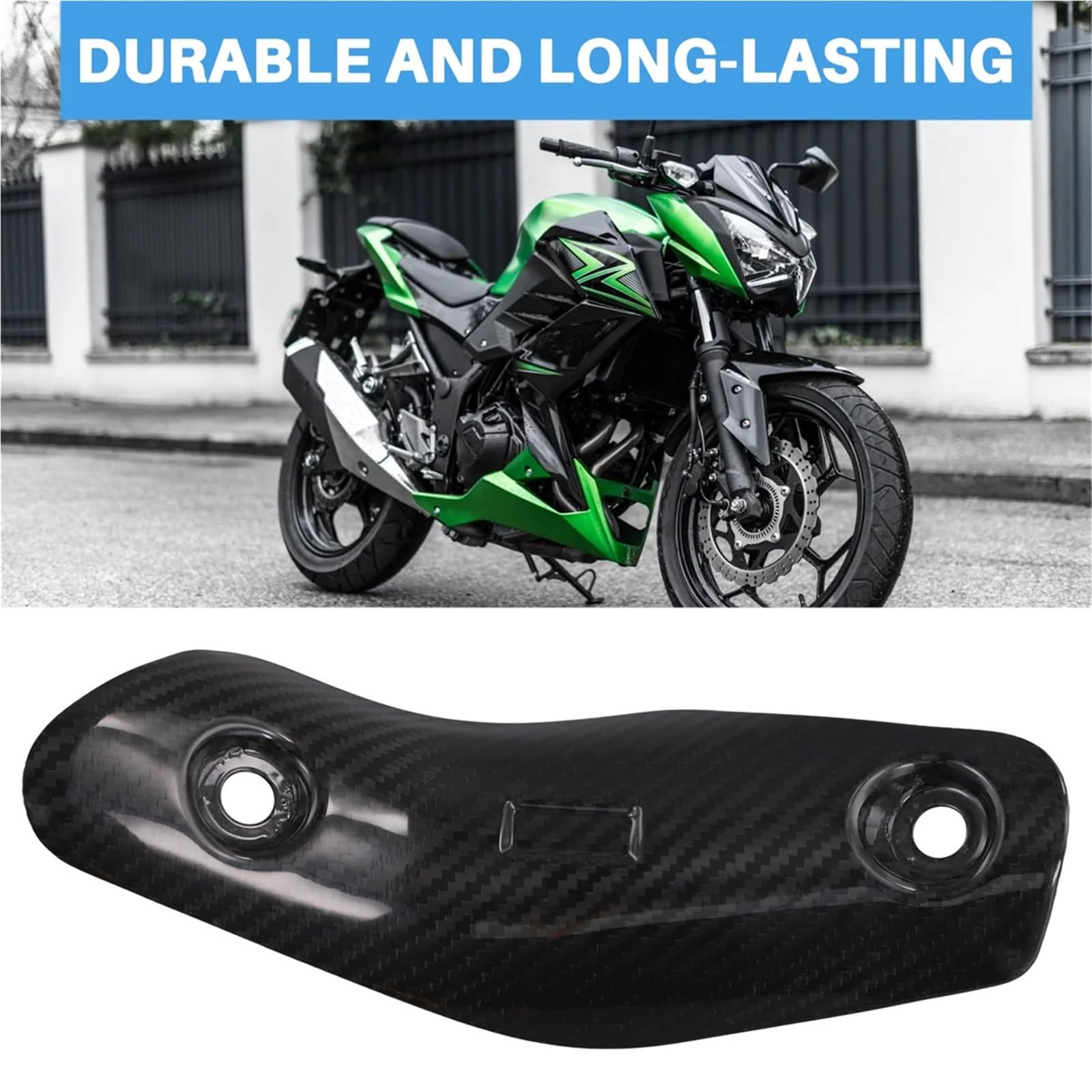 Zderzak motocyklowy Przednia rura wydechowa motocykla z włókna węglowego Osłona termiczna Pasuje do Kawasaki Ninja ZX-4R ZX-4RR ZX4R ZX4RR
