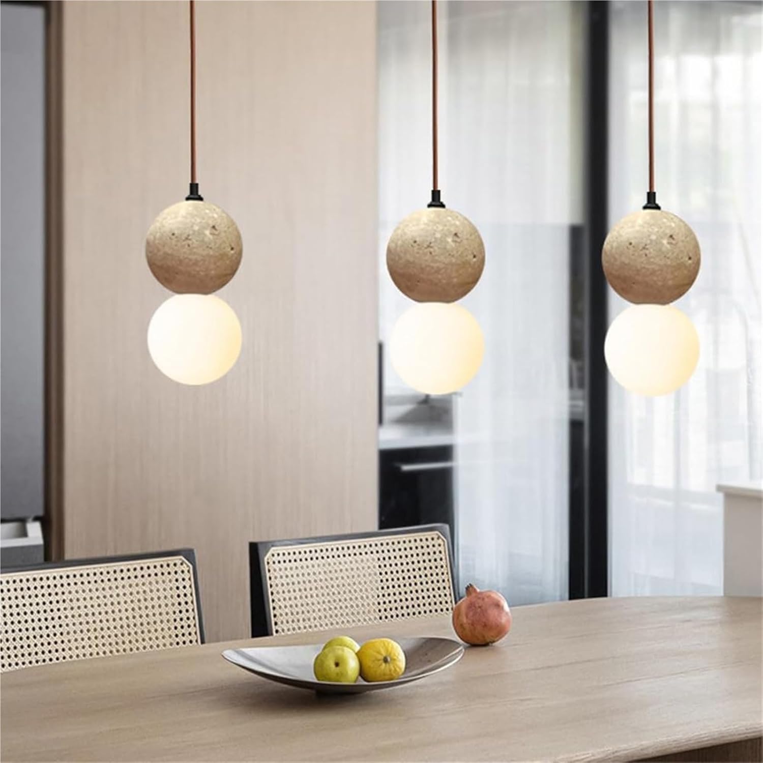 Yellow Cave Stretro Globe Black Stceiling Lamp with Globe Milk White Glass Shade Japanese-Style Kitchen Island Lighting Nordic Dinning Room Ceiling Lights G9(Yellow Hole Stone)/Yellow Hole St