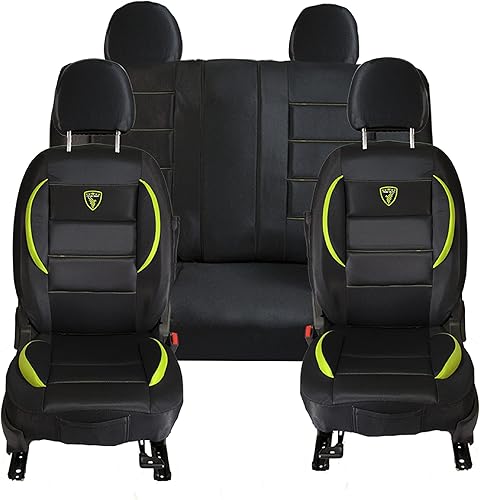 Miniatura 2 de Cubre Asientos de Carros Juego Universal 11 piezas Forros Deportivos Negro Beige