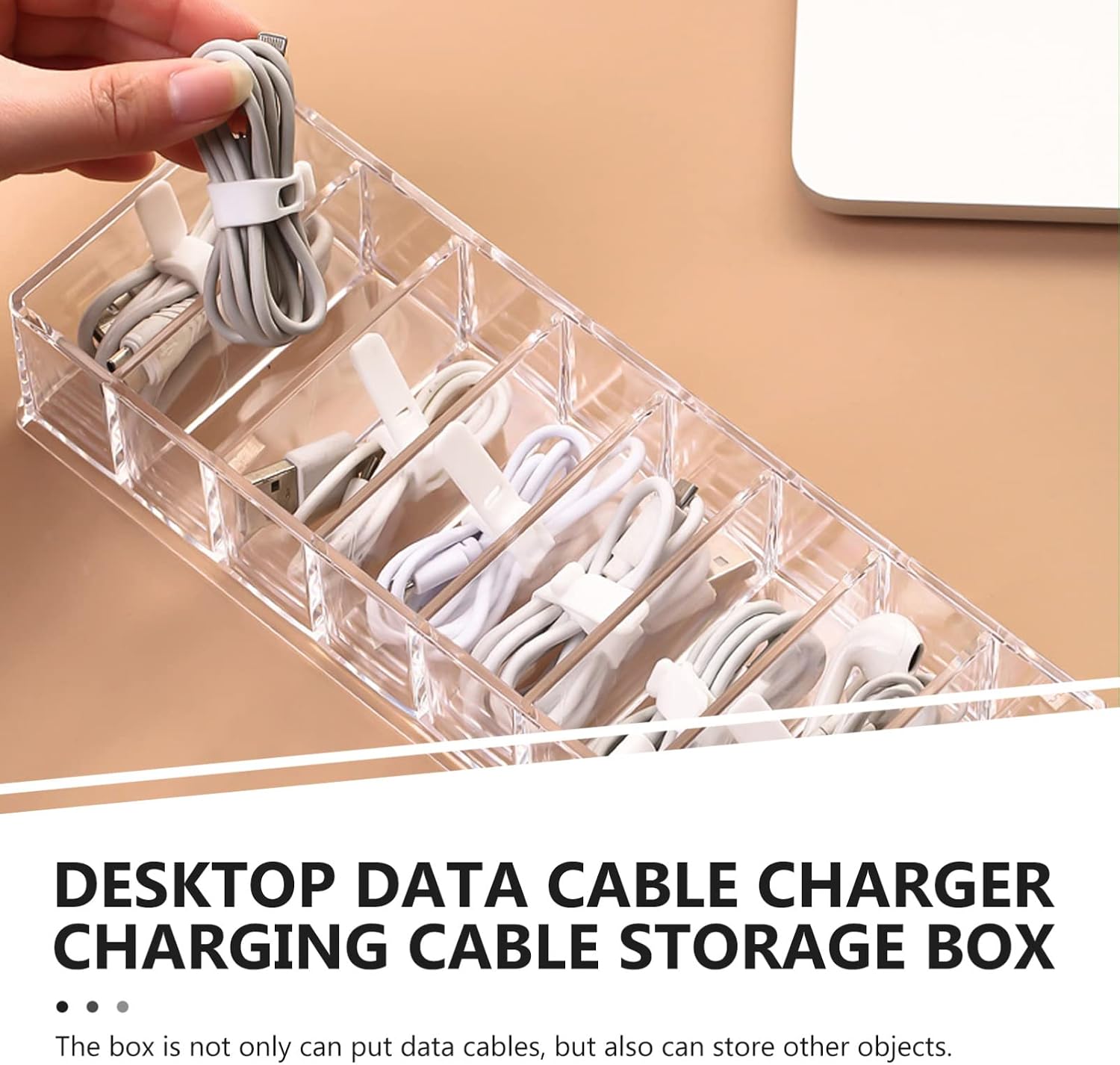 Ps Phone Charger Box with Compartments for Desktop Cable Storage image 3