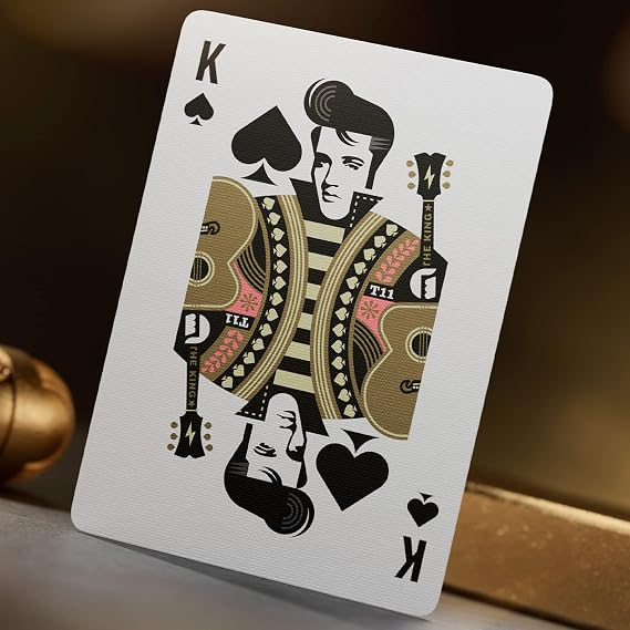 theory11 Elvis Playing Cards, Gold/Pink