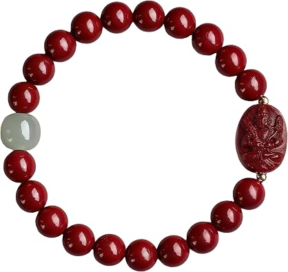 Cinnabar Zodiac Patron Buddha Bracelet, Feng Shui Spiritual Amulet for Protection & Good Luck, for Men & Women