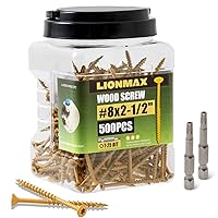 Vista 14 de LIONMAX Tornillos de cubierta de 3/4 pulgadas, tornillos para madera #8 x 3/4 pulgadas, 100 unidades, resistentes a la corrosión, revestimiento