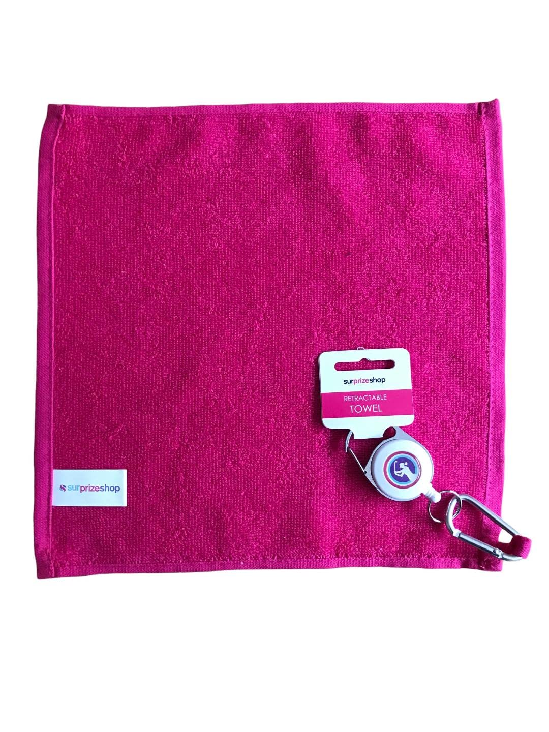 Surprizeshop Lady Golfer Silhouette Retractable Ladies Golf Towel. Pink.