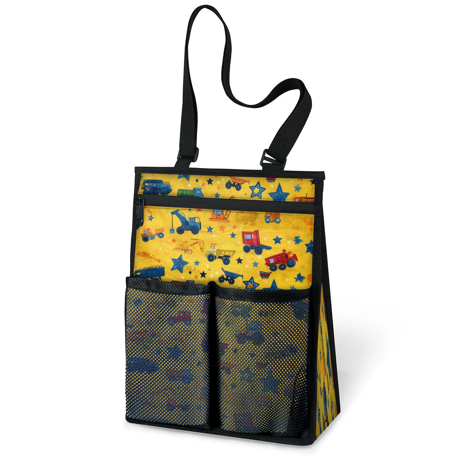 Ourtheme Construction Vehicles Car Portable Shower Bag for Travel Gym Camp Beach Tote Shower Caddy Bags Hanging Toiletry