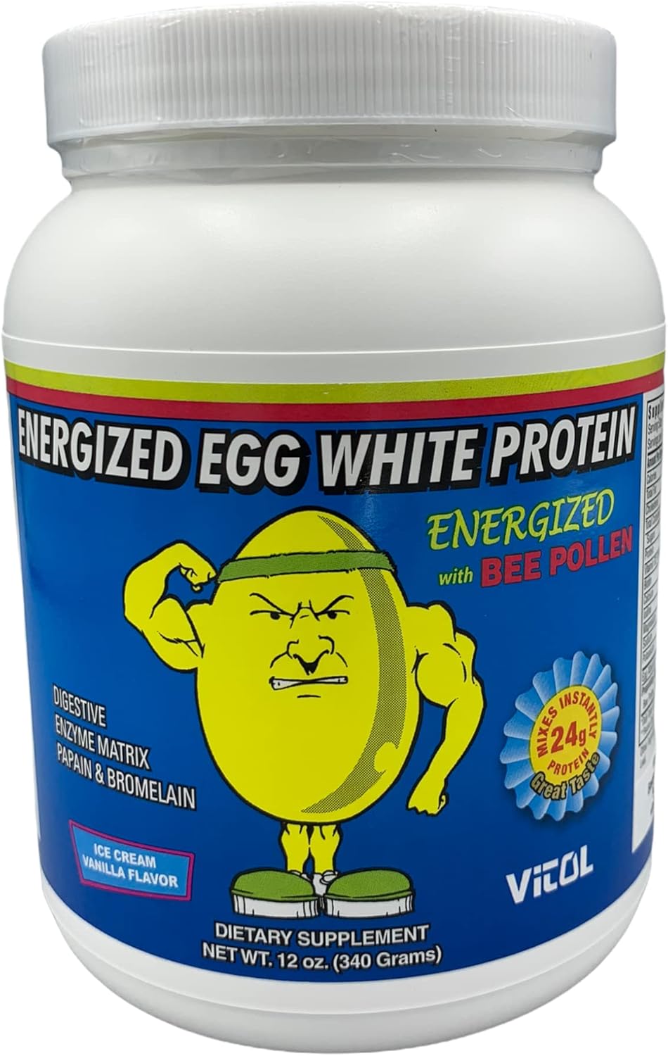 Vitol Energized Egg White Protein Vanilla 12 0unce Health