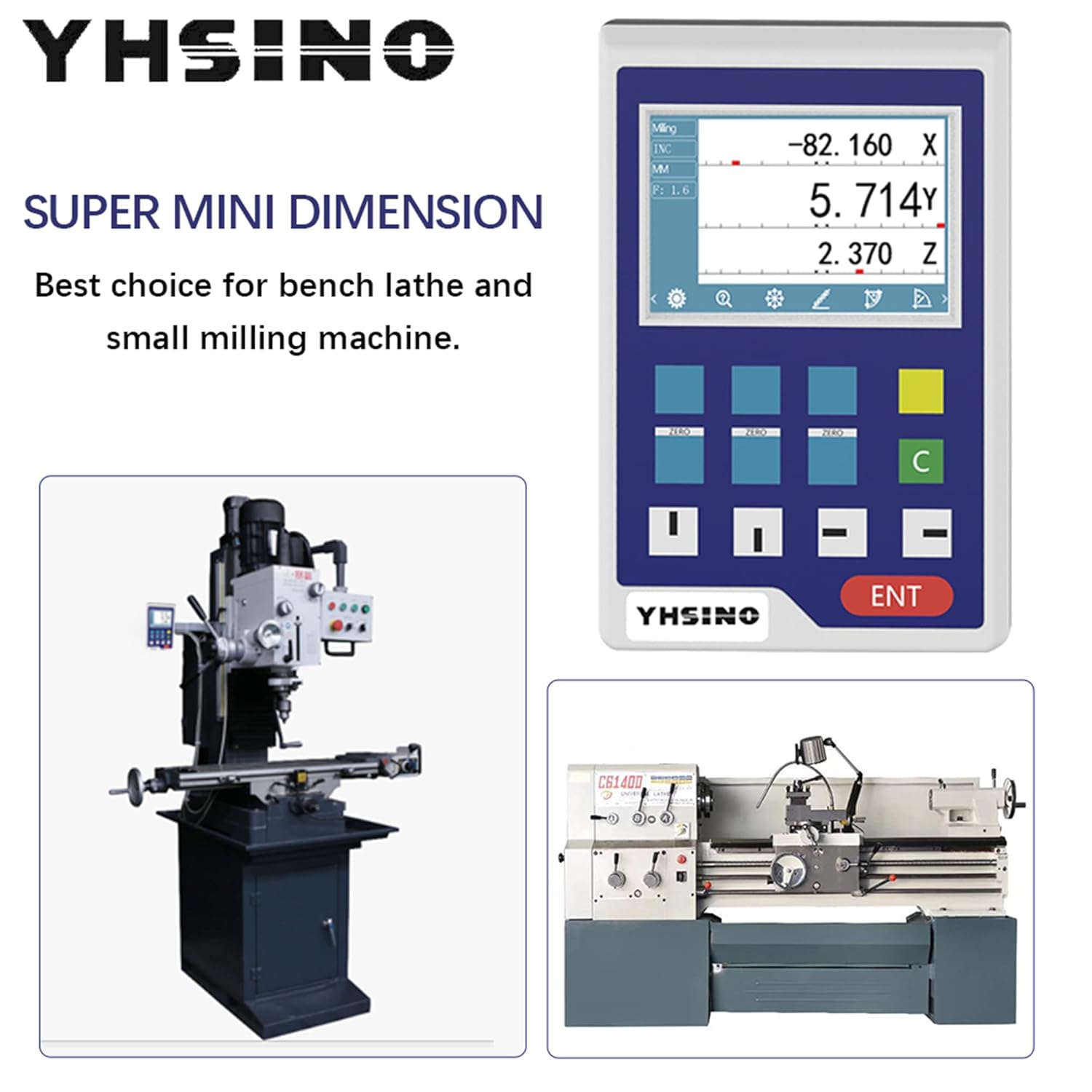 DRO LCD Screen Digital Readout Display for CNC Milling Milling Machine Mini Lathe Machine Tool (DRO Display)