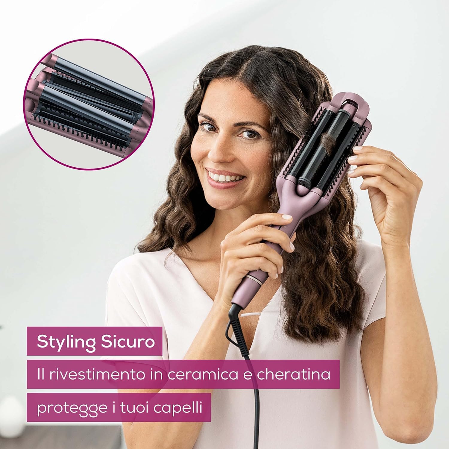 Beurer HT 65 Arricciacapelli 4 in 1, per Onde ai Capelli alla Moda in Quattro Diversi Look con un Unico Dispositivo, temperatura da 160-210°C, rivestimento cheratina ceramica, spegnimento automatico