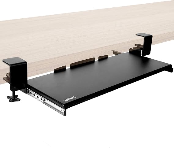 Duronic Keyboard Platform DKTPX1 | Under Desk Drawer for Keyboard and Mouse | Clamp On Keyboard Tray | Ergonomic Workstation Solution | Sliding Pull-Out Tray | Easy Assembly