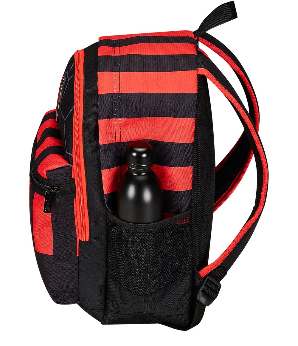 Zaino Scuola A.C. MILAN Calcio - PATH OF VICTORY, Nero Rosso - Zaino Doppio Scomparto - Tasca Porta Borraccia, Zaino Bambino - Maxi Capienza
