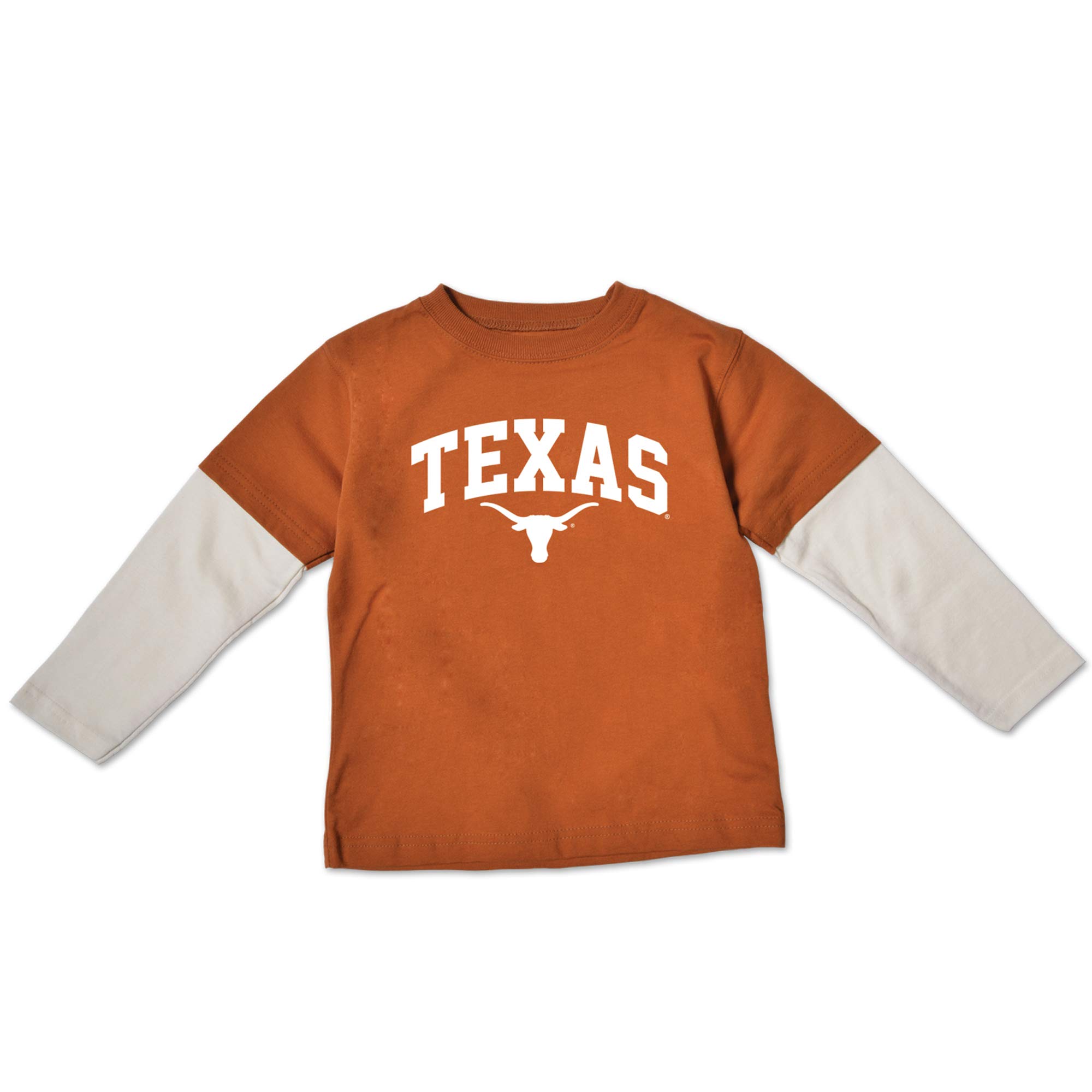 College Kids Texas Longhorns Toddler Long Sleeve Layered Tee (5/6T) Orange