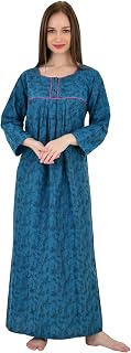SDGP Ladies Full Sleeve Cotton Blend Nighty/Night Gown Nighdress L_XL_XXL_Nightwear Price In India