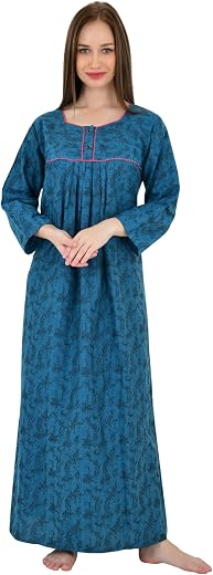 SDGP Ladies Full Sleeve Cotton Blend Nighty/Night Gown Nighdress L_XL_XXL_Nightwear