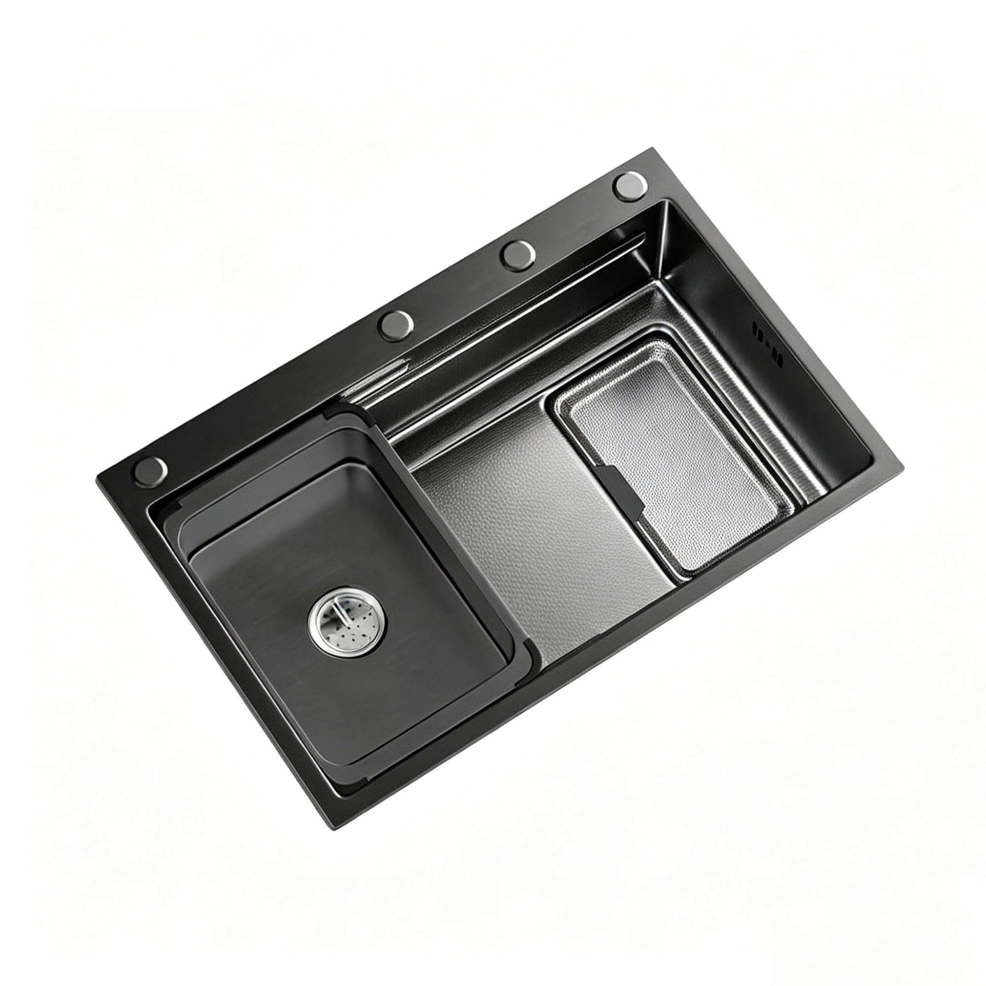 Bomdog One Color Sc Sink, Kitchen Sink With Embossed, Thickened Stainless Steel Construction, Large Single-Bowl, Domestic Dishwashing Sink(68Cm)