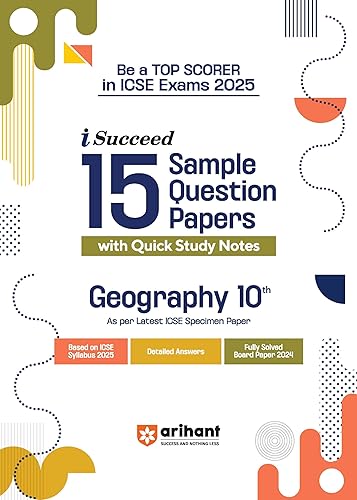 Arihant I - Succeed ICSE 15 Sample Papers Geography Class 10th | Detailed explanations | Value points and Common Mistakes | Fully solved board paper 2024