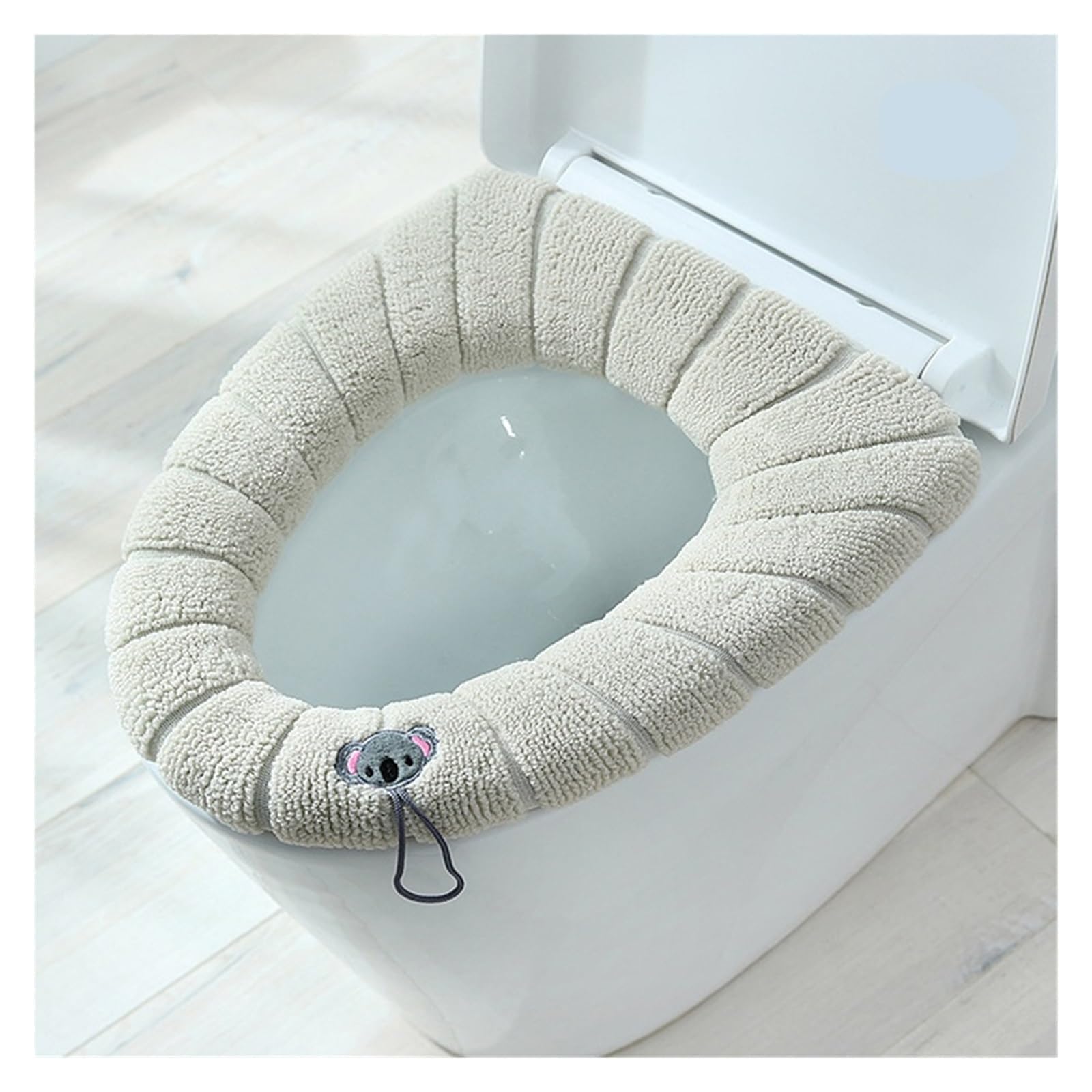 MZSKLW Padded Toilet Seat Warm Toilet Seat Cover Mat Bathroom Pad Cushion with Handle Thicker Soft Washable Closestool Warmer Accessories(Color-B4)