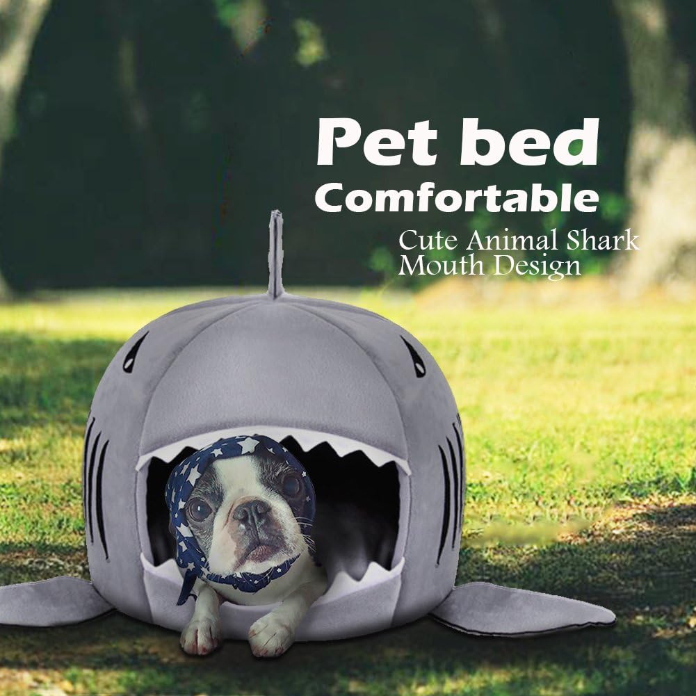 ShellKingdom Cat Bed,Creative Pet Bed for Kitty Cat and Small Dog（Gray,Shark）