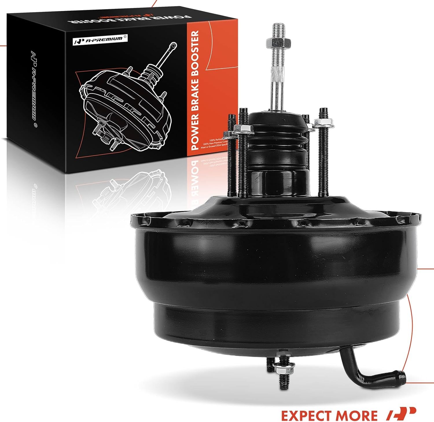A-Premium Vacuum Power Brake Booster Compatible with Nissan Pathfinder 1987, D21 1986-1990, with Dual Diaphragm Booster and 8.29 Inch Diameter Booster, Without Master Cylinder