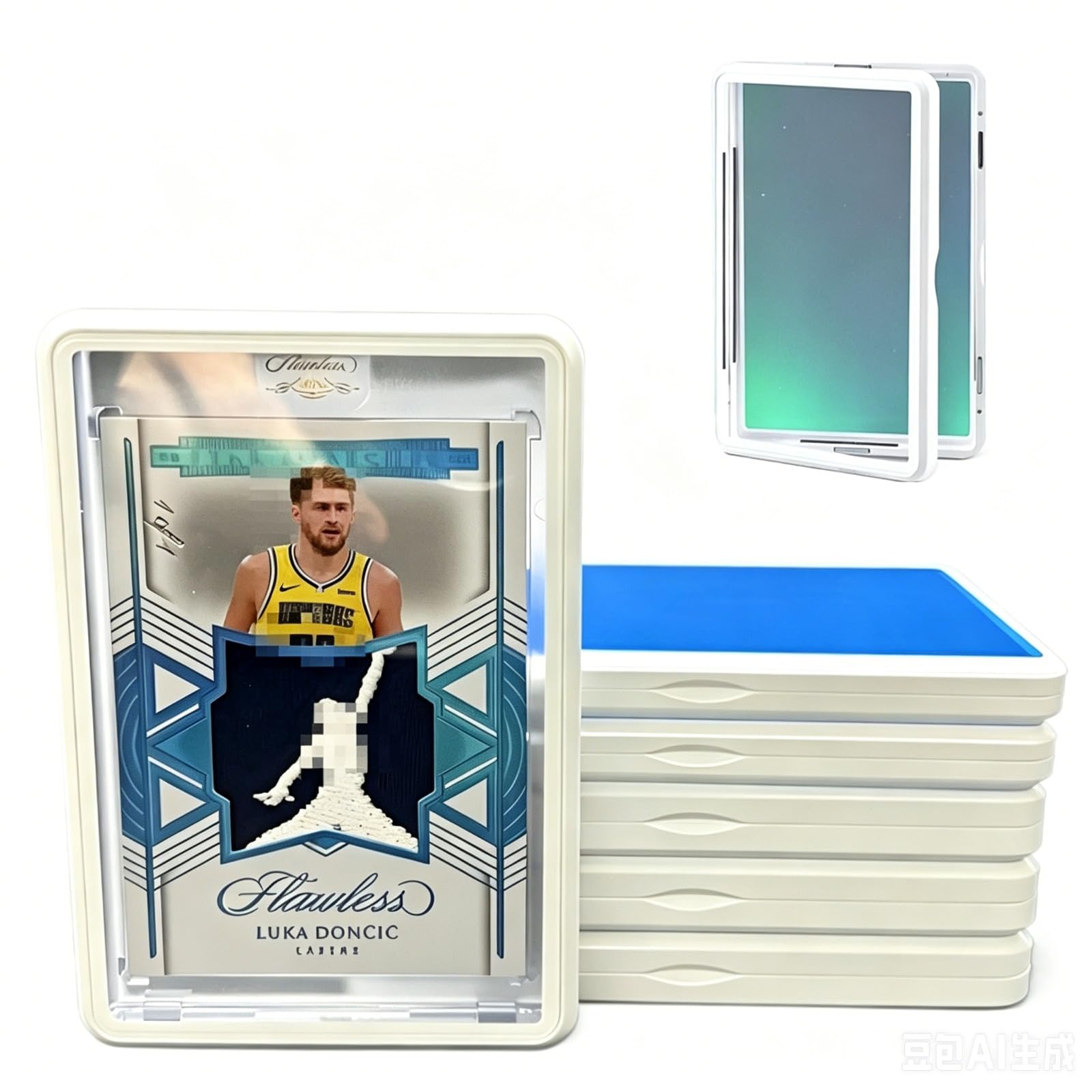 Premium Graded Trading Cards Protector - for 35PT PSA&CGC&PCG Rated Cards Slab Bumper Guard,UV & Scratch Resistant & Magnetic Closure | Aluminum Frame Slab Card Holder for Sports & Gaming,White