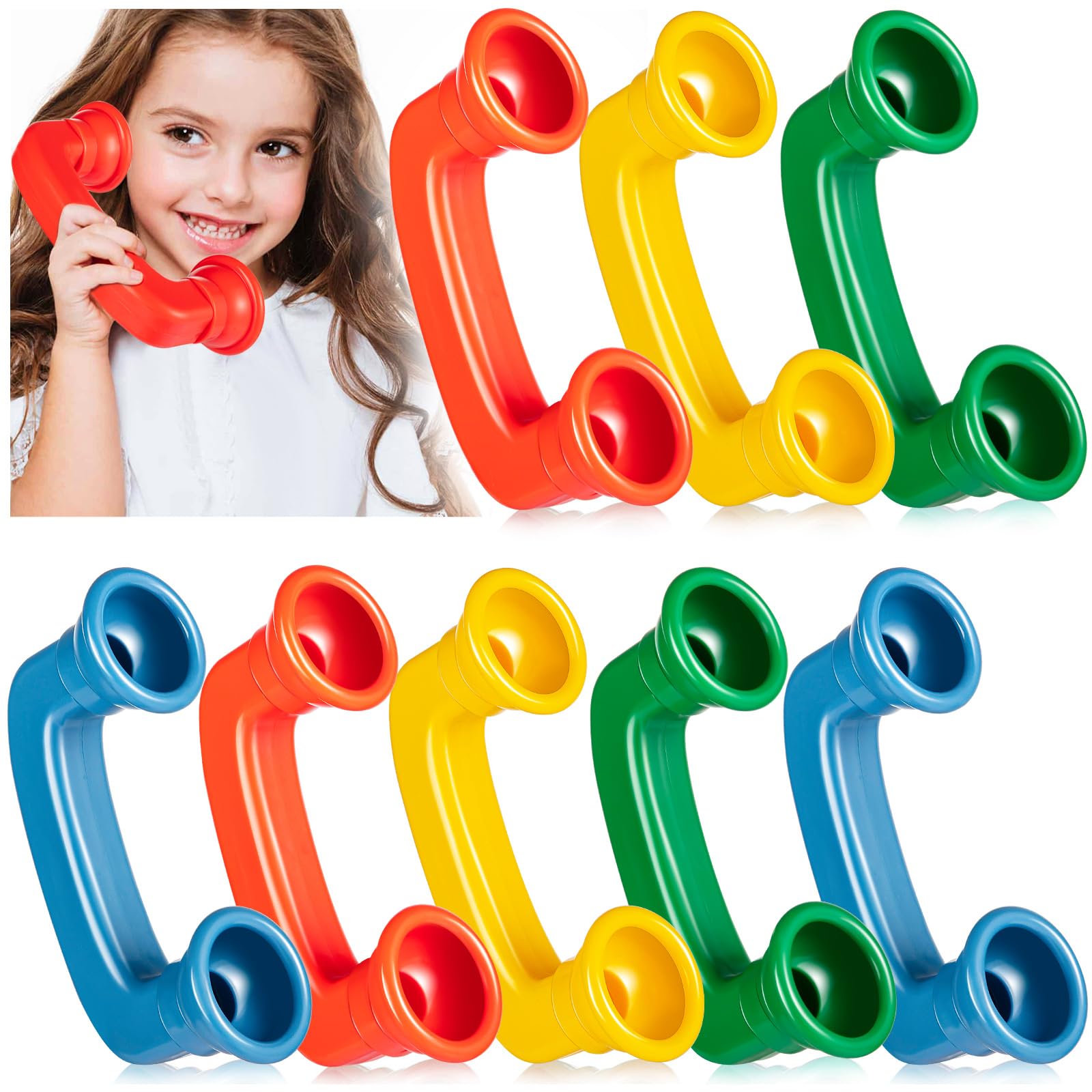 Whisper Reading Phones 8 Pcs Hear Myself Sound Phone Speech Therapy Toy Tool for Classroom Accelerate Reading Fluency Comprehension and Pronunciation