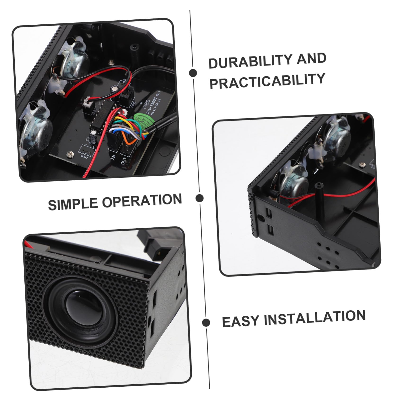 Hemobllo Altoparlante Stereo Surround per Pc, Pannello Anteriore del Case, Nero, in ABS, Resistente ai Graffi, per Musica e Audio