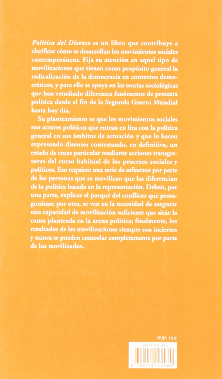Política del disenso : sociología de los movimientos sociales