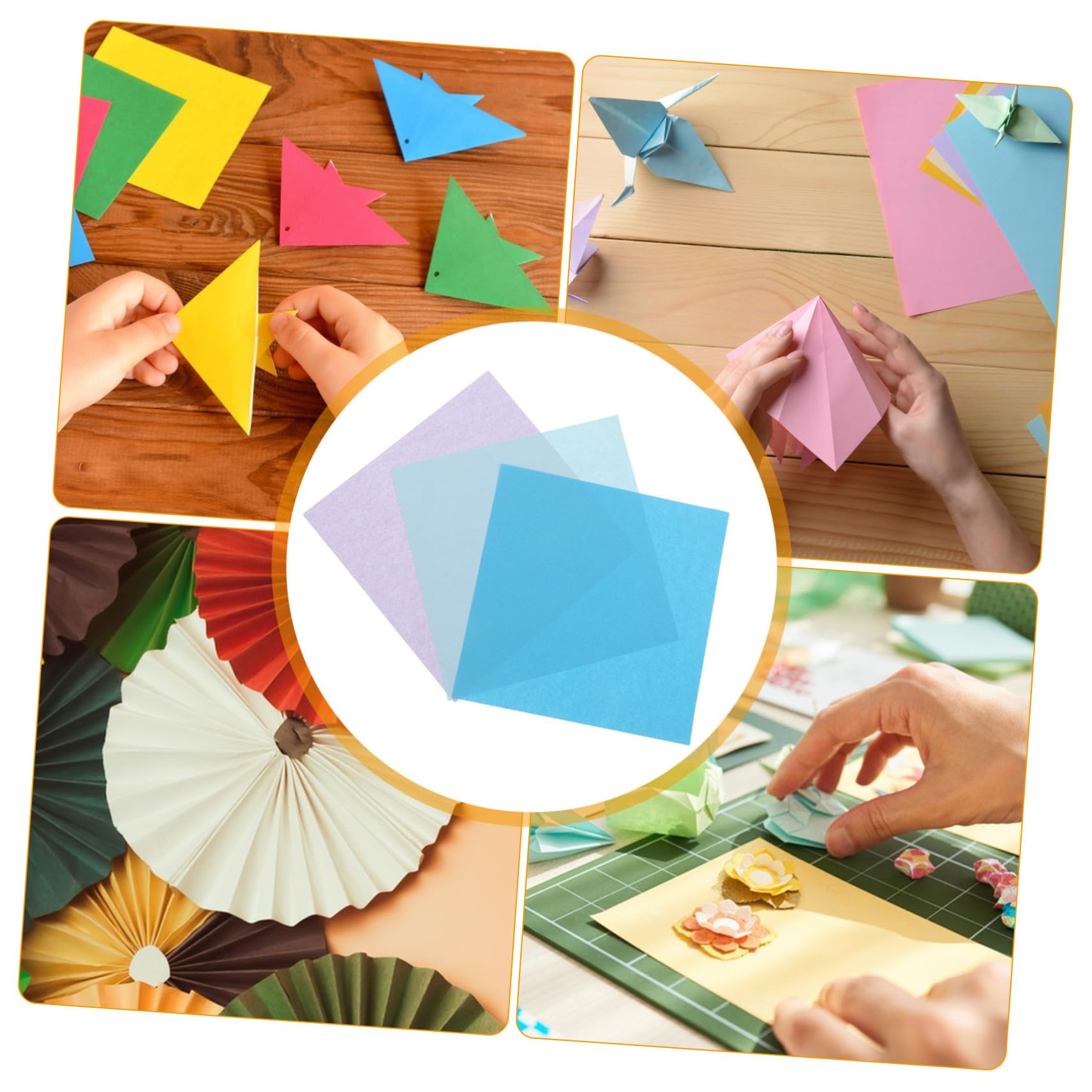 WOONEKY 600 Hojas de Papel de Origami Doble Cara 15 Cm Cuadrado para Manualidades Infantiles Niños Niñas
