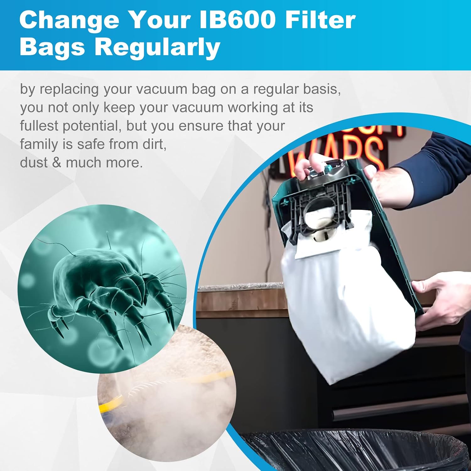 KEEPOW IB600 Vacuum Bags Compatible with Ken-more Intuition Vacuum Bags BU4018 BU4020 BU4021 BU4022 BU4050, 9 Pack
