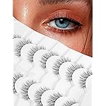 Eyelashes Short Natural Lashes Wispy Eyeashes Natural Look 10mm Strip Lashes False Eyelashes C Curl Eye Lashes Pack 0.1MM Thin Band 3D Volume Soft Eyelash Siligli Lash 7 Pair