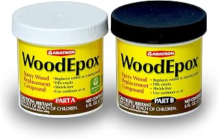 Abatron WoodEpox 12 oz Kit - 2-Part Epoxy Wood Filler Putty for Repairing Doors, Windows, Trim & Furniture
