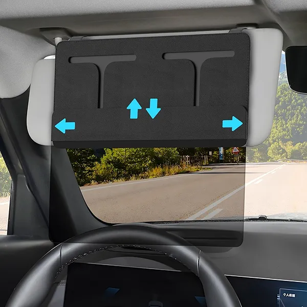 ZDDGNN Polarized Car Sun Visor Extender, Upgraded Polarized Visor Extender Sun Blocker UV400, Universal Visor Extension for Car, Adjustable Sun Visor, Glare, UV Protector-Black