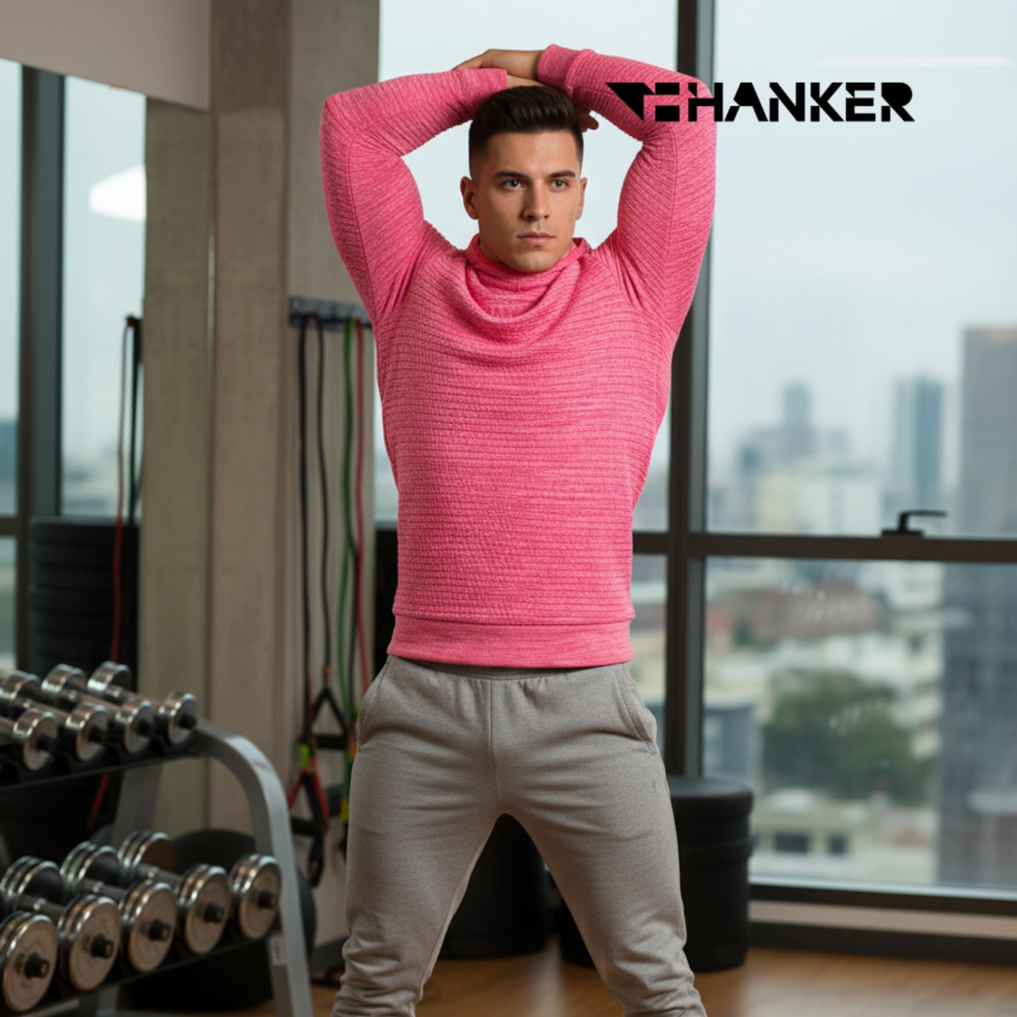 HANKER Sudadera Deportiva Unisex con Capucha Segunda Capa térmica | 92% poliéster Soft Air Plus, 8% poliamida, capucha, segunda capa térmica, para trekking y uso diario