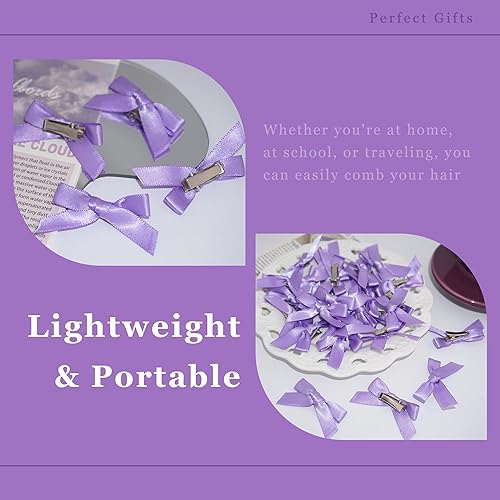 Vista 160 de 30 piezas de pinzas para el cabello con lazo de raso rosa, accesorios para el cabello con lazo de raso mini, lindos lazos para el cabello, barretas
