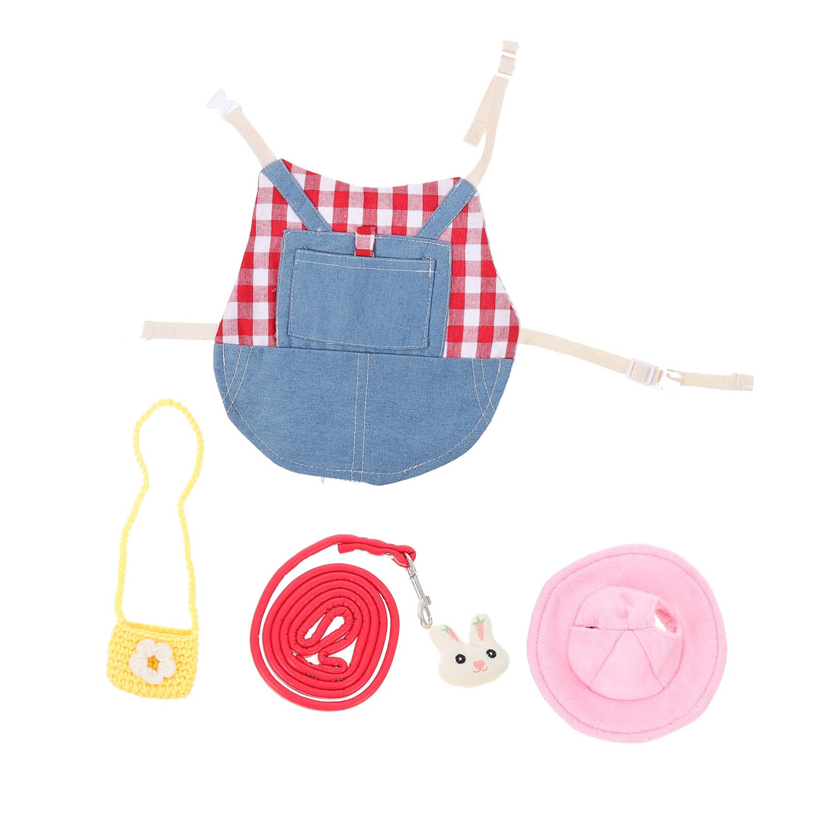 POPETPOP 3sets Abbigliamento Decorativo Per Coniglio Con Guinzaglio e Design Rete Comodo e Facile Da Indossare Per Piccoli Animali Adatto Per Passeggiate All Aperto e Attività Quotidiane