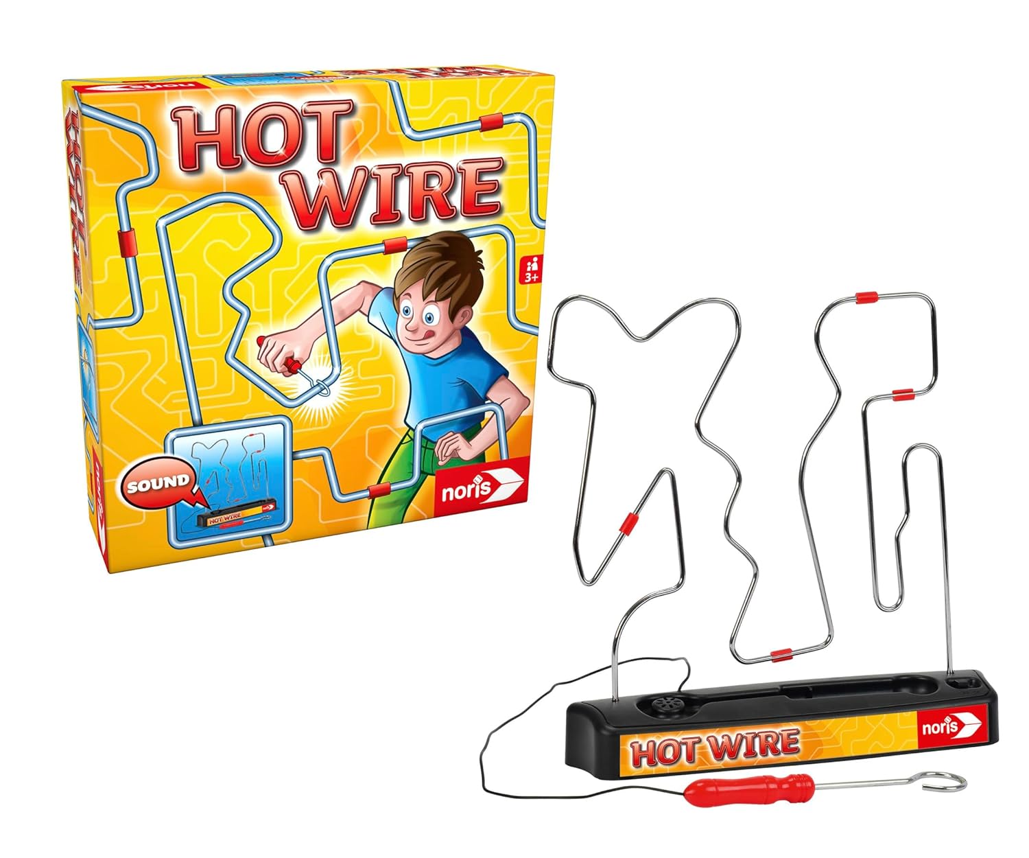 noris 606060172 Hot Wire, the Well-Known Skill Game for the Whole Family (Batteries not Included in the Game), from 3 Years
