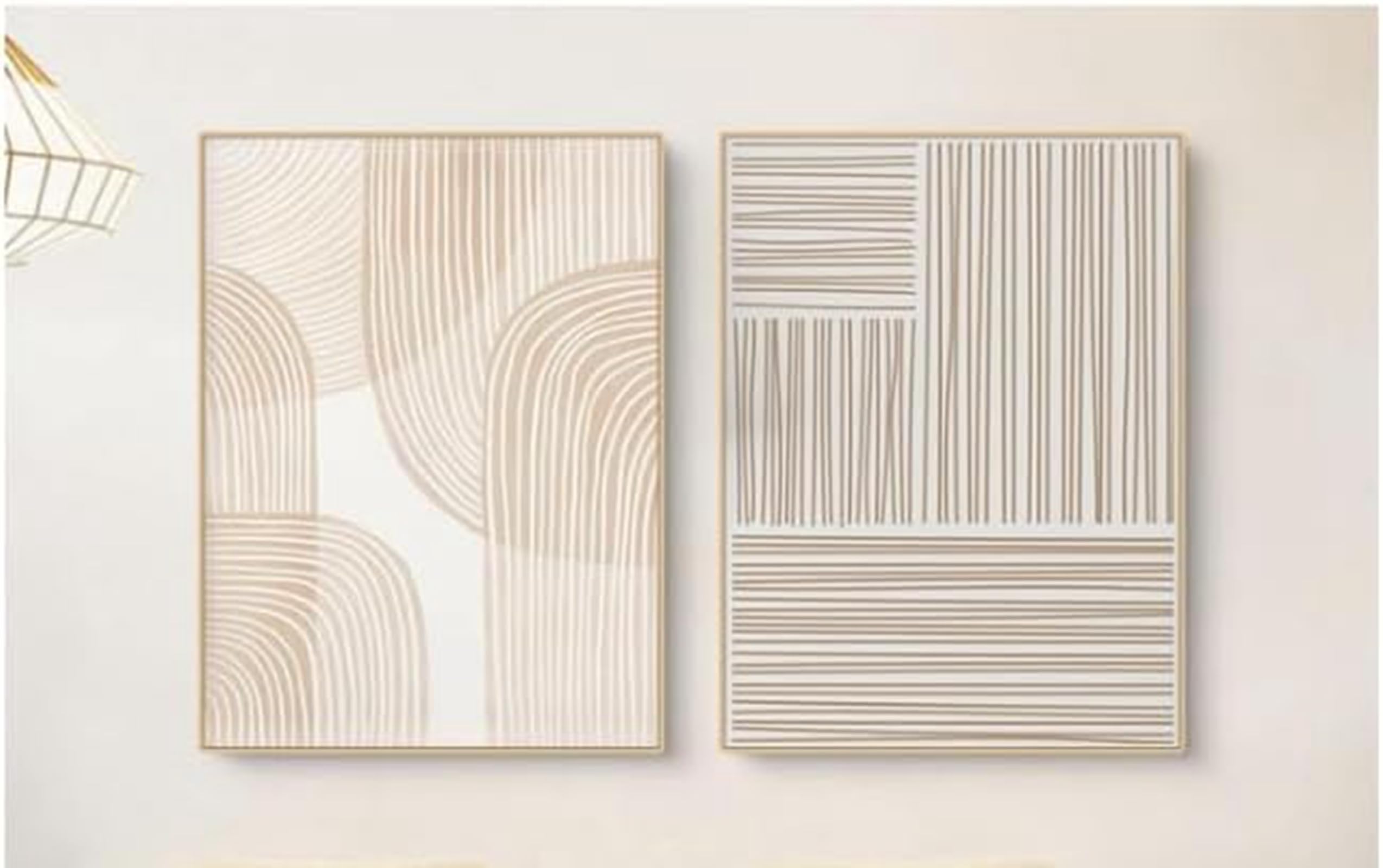 YLHKME Tableaux Abstrait Beige Géométrique Impression sur Toile Affiche Tableau Decoration Murale Salon,pour Salon et Chambre à Coucher Deco Maison (Sans Cadre,2X50X80CM)