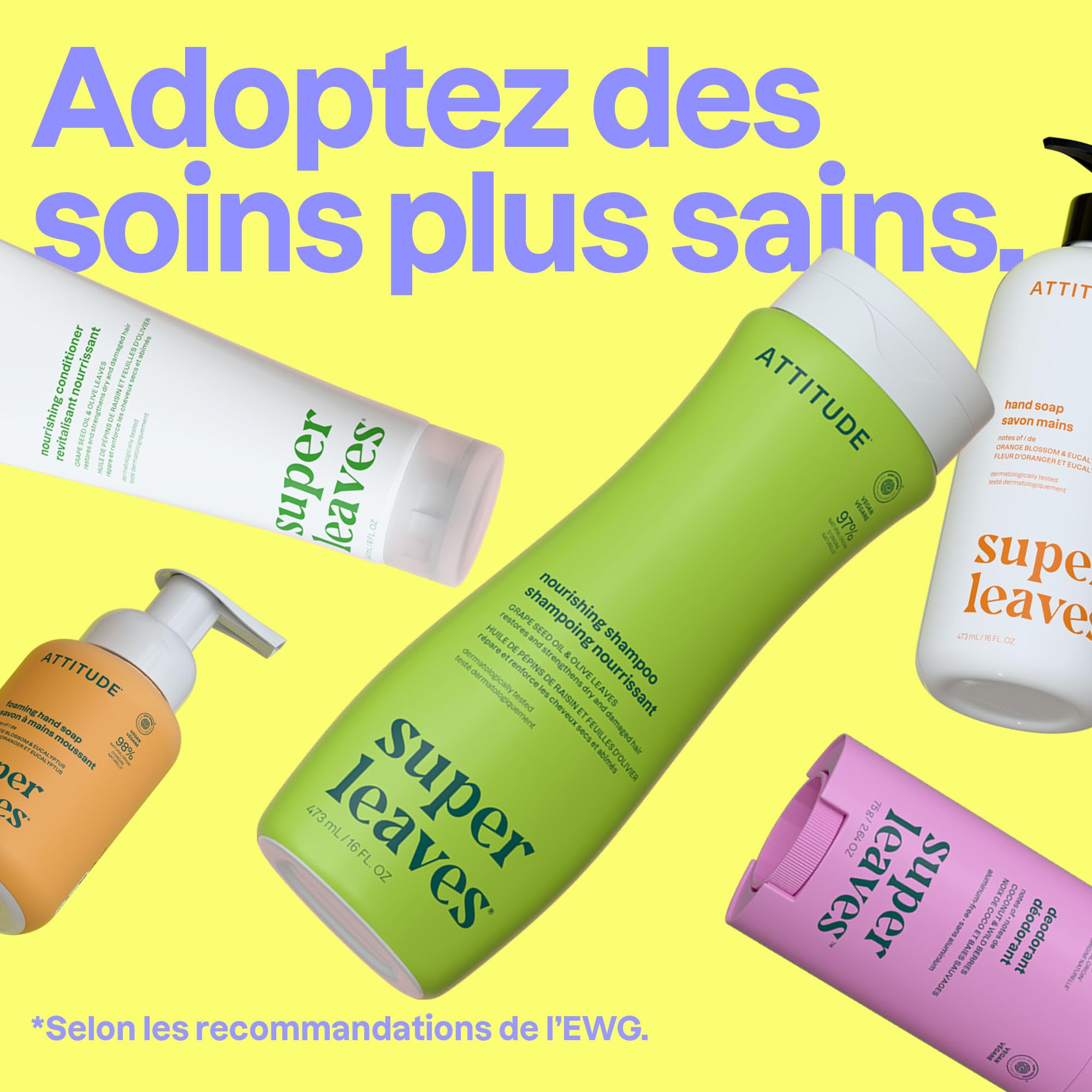 ATTITUDE Shampooing Clarifiant, Redonne de la Brillance, Feuilles de Citronier et Thé Blanc, Végan, Ingrédients d’Origine Naturelle, Certifié EWG, Végan, 240 mL