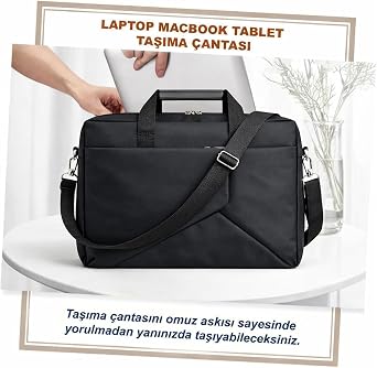 Microcase HONOR MagicPad 4 12.3 inch ile uyumlu Macbook Laptop Çantası 2 Bölmeli Siyah AL5559