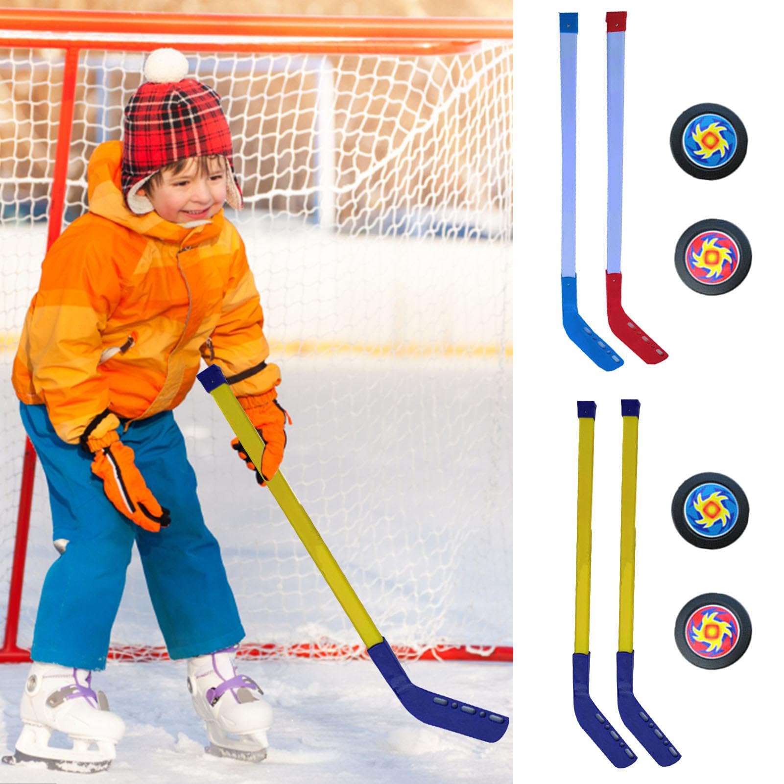 Ensemble de Crosses de Hockey sur Glace pour - Crosse de Hockey et balles - Jeu de pelouse pour l'intérieur et l'extérieur pour Les, Les Loisirs, Le Sport - Organisateur
