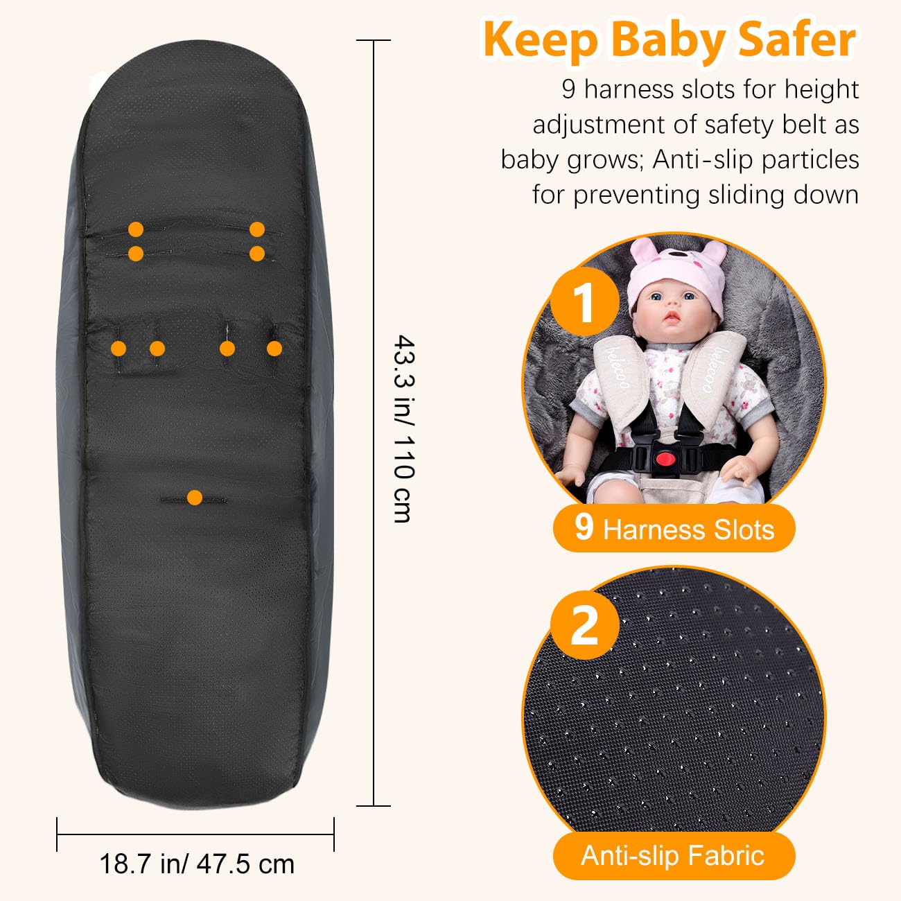 Zooawa Warm Bunting Bag Universal, Waterproof Baby Stroller Sleeping Bag for Cold Weather, Stroller Toddler Footmuff, Extra Thick, Fits 6-36 Months Baby, Gray