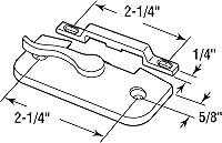 Vista 2 de Prime-Line F 2898 - Cerradura de ventana de 2-1/4 H/C con Keeper 2-1/4 H/C fundida a presión blanca con tornillos (paquete individual)