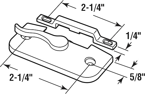 Miniatura 2 de Prime-Line F 2898 - Cerradura de ventana de 2-14 HC con Keeper 2-14 HC fundida a presión blanca con tornillos (paquete individual)